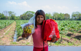 Sponsored Girl Receives Christmas Hope Bag